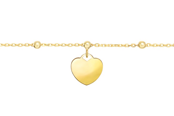 Pulsera plata 925 placa corazon