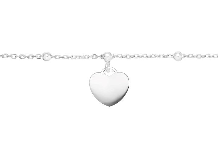 Pulsera plata 925 placa corazon