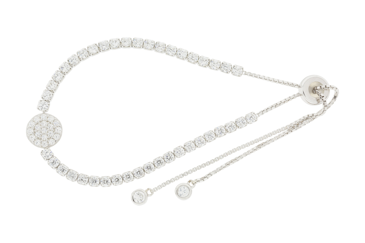 [098360001ZBL] Pulsera plata 925 cruz cz 2mm cierre corredero (Blanca)