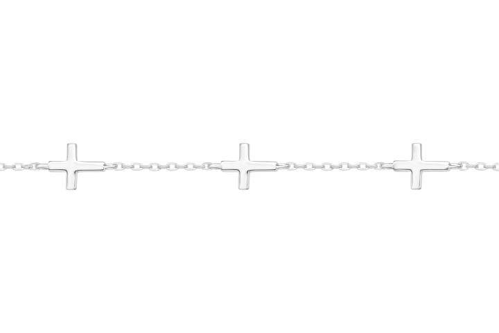 Pulsera plata 925 tres cruces apaisadas