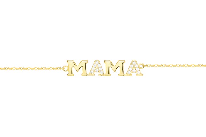 Silver 925 mama bracelet cz