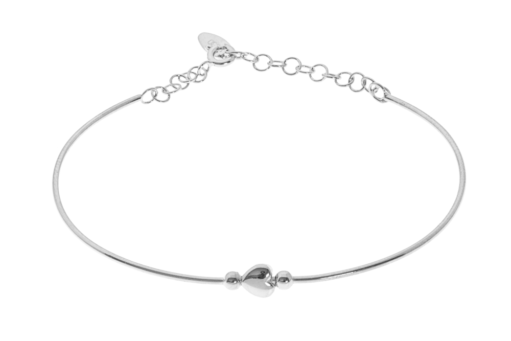 Pulsera brazalete plata 925 corazon
