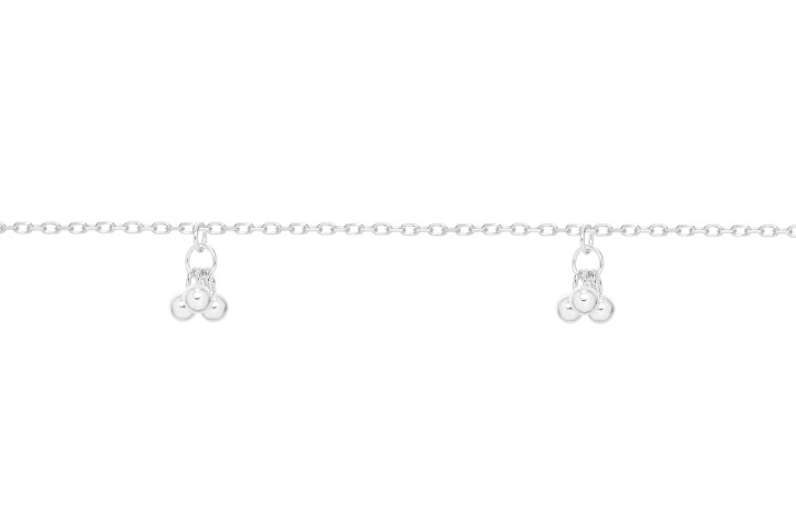 [10264T2000PL] Tobillera plata 925 tres bolitas (Plata)