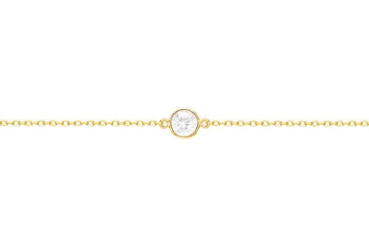 [10437P152ZBL] Pulsera plata 925 zirconita 4mm (Blanca, Oro)