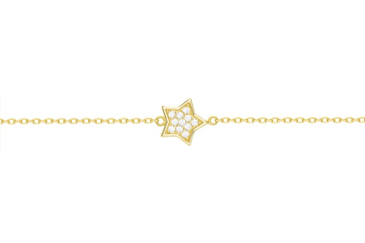 [10441P152ZBL] Bracelets silver 925 cz (White, Gold plated)