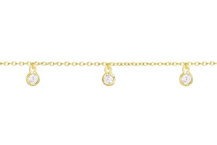 Pulsera plata 925 seis circonitas 4mm