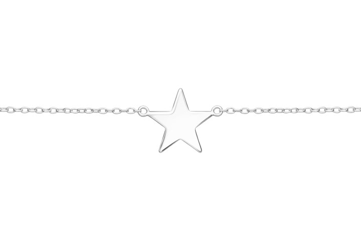 Silver 925 star bracelet 16+5cm sterling silver