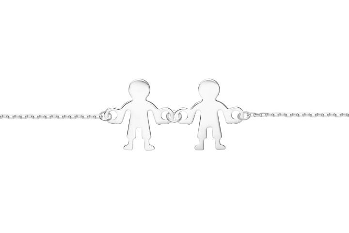 Silver 925 boy & boy bracelet 16+5cm sterling silver