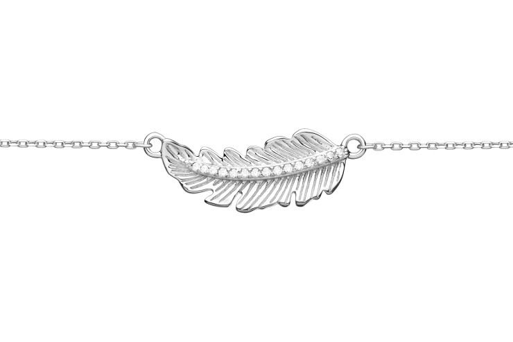 Pulsera plata 925 zirconita pluma