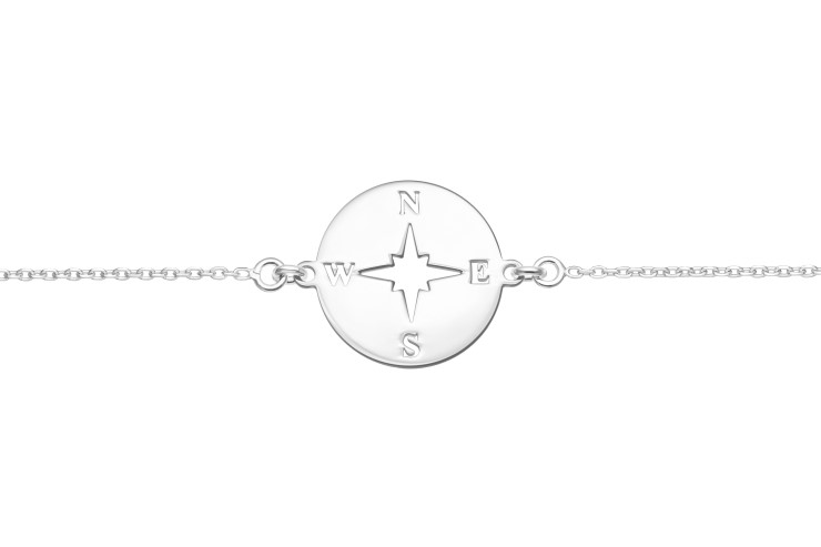 Pulsera plata 925 rosa de los vientos