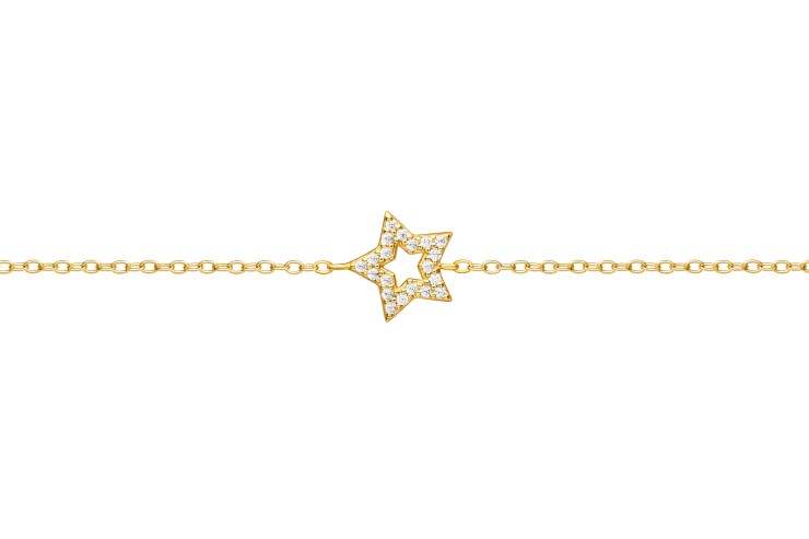 Sterling silver zirconia star bracelet