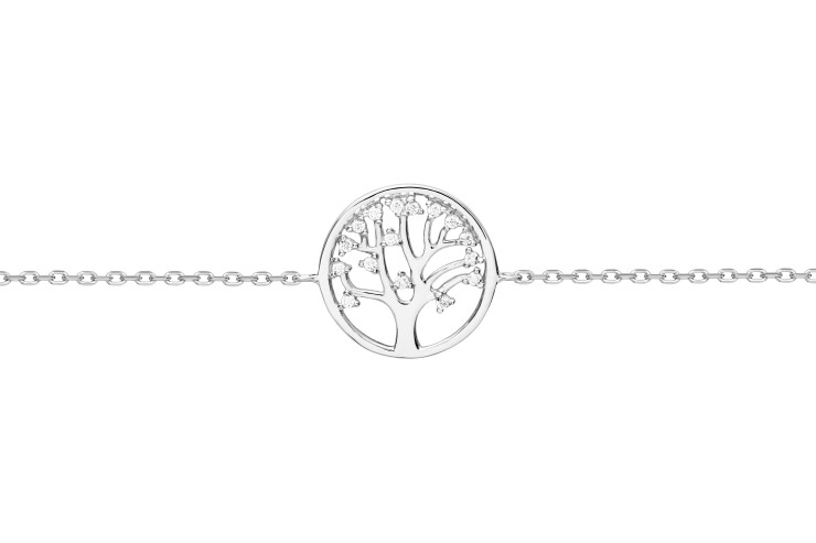Pulsera plata 925 cz arbol de la vida