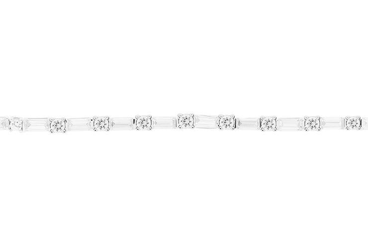 Silver 925 cz bracelet 18cm rhodium