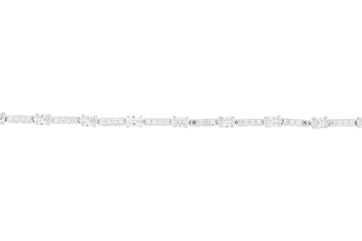 Silver 925 cz bracelet 18cm rhodium