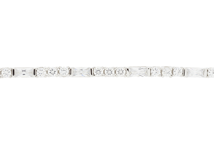 Silver 925 cz bracelet 18cm rhodium