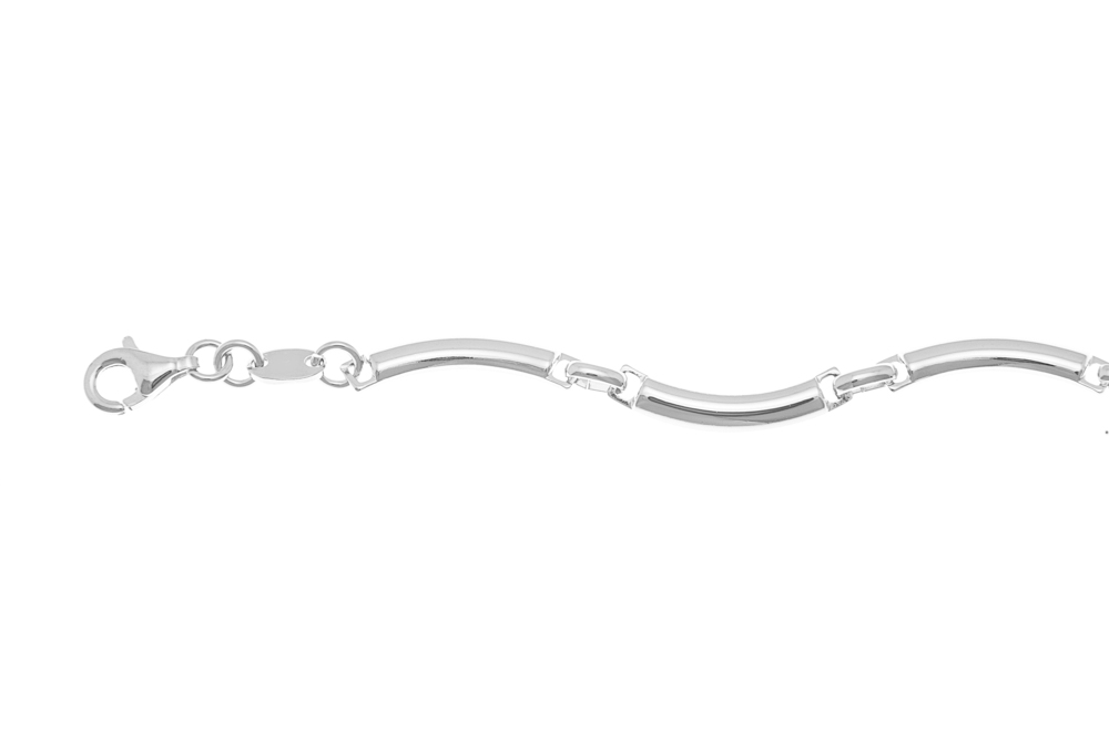 Pulsera plata 925 eslabon curvado