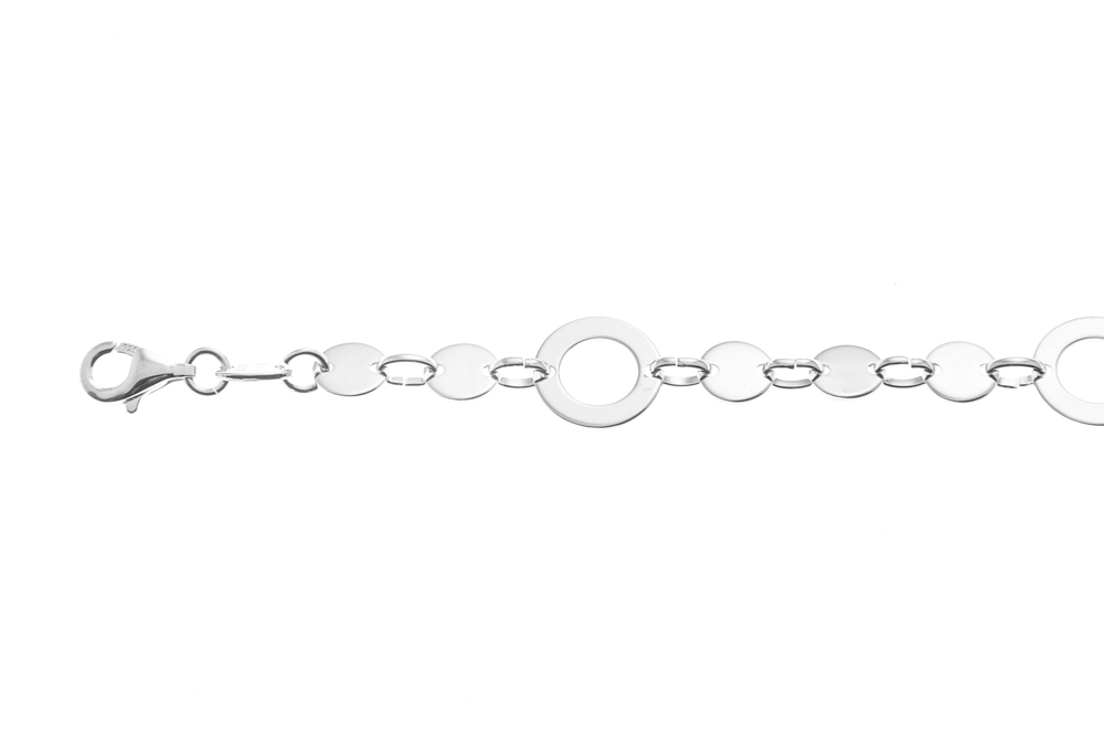 Silver 925 circles bracelet 19cm sterling silver