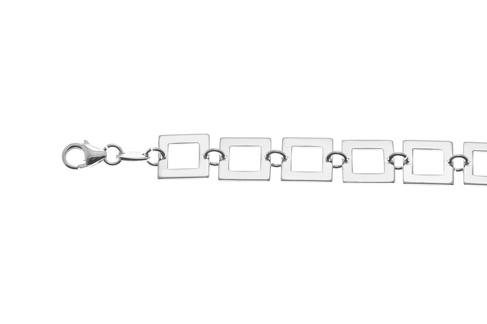 Pulsera plata 925 cuadrados