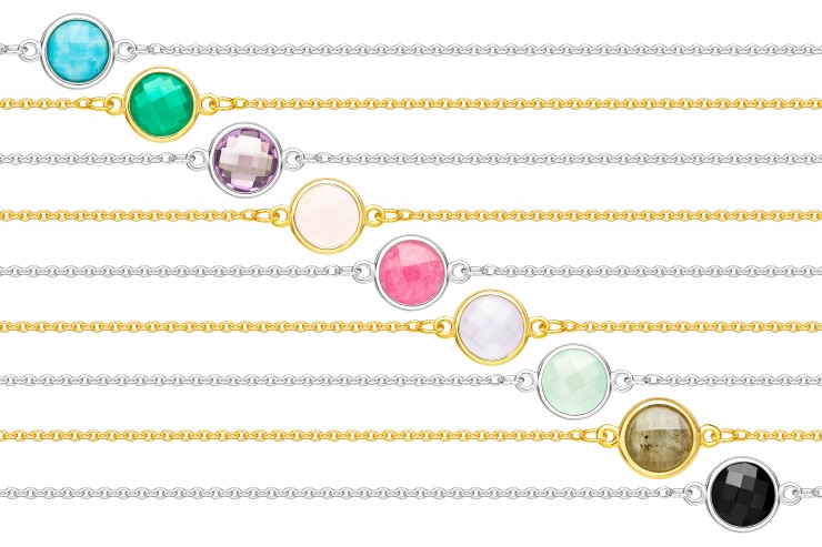 Pulsera plata 925 piedra semi preciosa