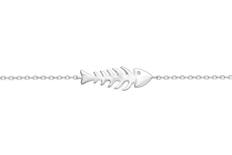 Pulsera plata 925 raspa de pescado