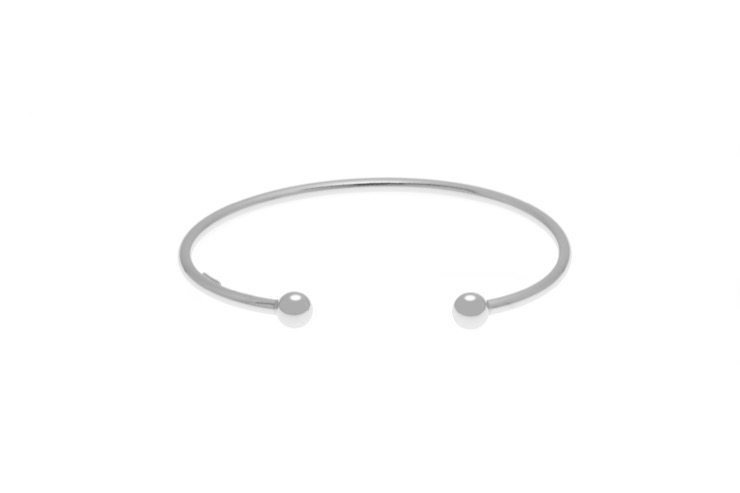 Brazalete plata 925 tubo 2,5mm bola 6mm