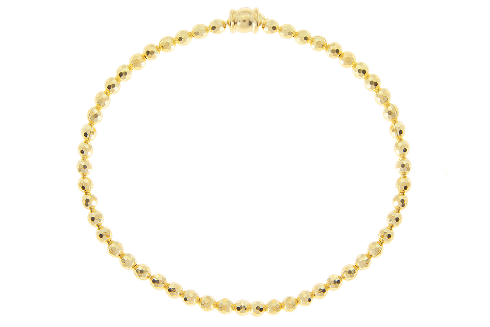 Pulsera plata 925 bolas diamantadas elástica