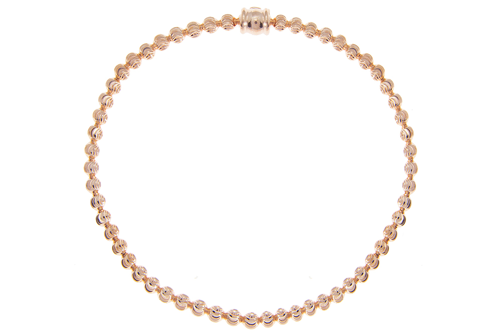 Pulsera plata 925 bolas diamantadas elástica