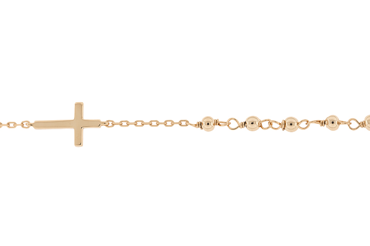 Pulsera plata 925 rosario cruz