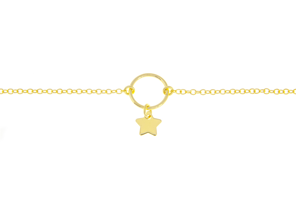 Pulsera plata 925 aro con estrella