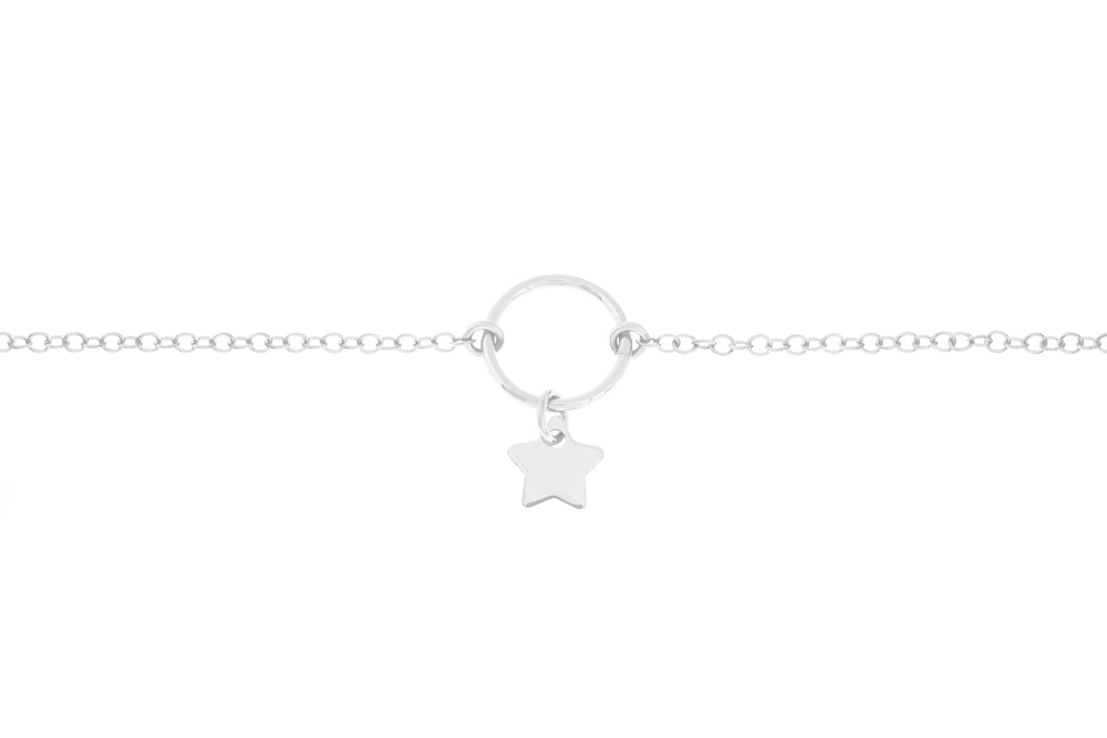 Pulsera plata 925 aro con estrella