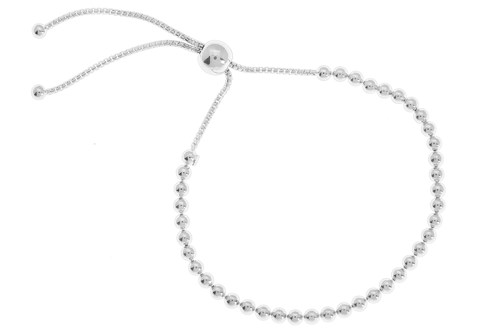Pulsera plata 925 bolas con cierre corredero