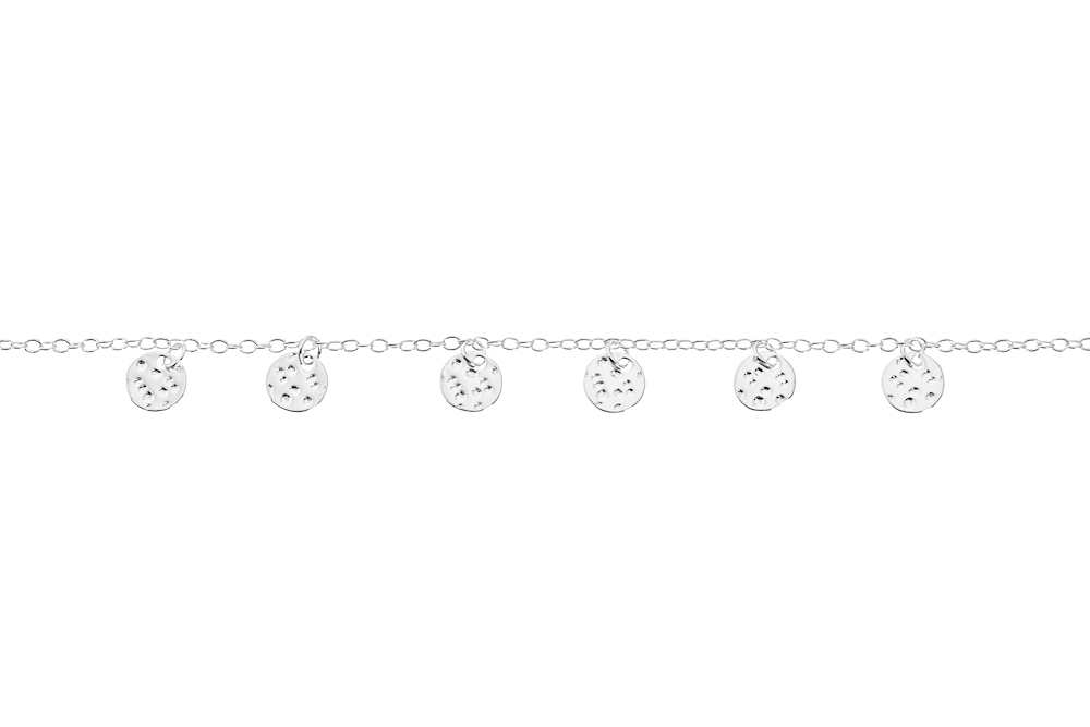 [12780P16HAPL] Pulsera plata 925 plaquitas martelé (Plata)