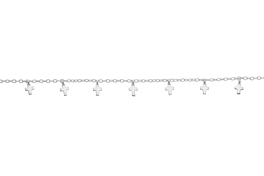 Silver 925 seven crosses bracelet