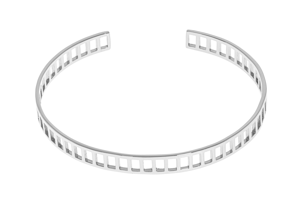 Brazalete plata 925 rigido abierto calado