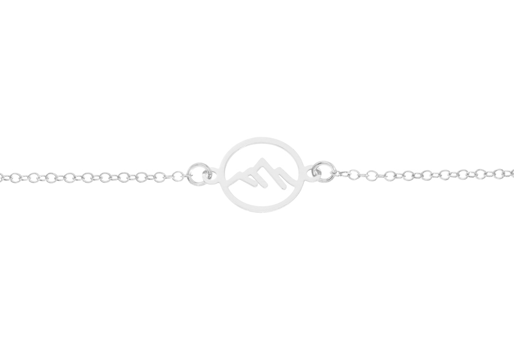 Pulsera plata 925 perfil montañas