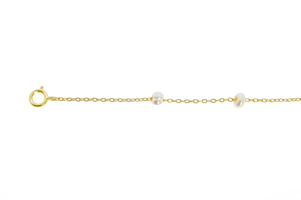 Silver 925 pearl bracelet 16+5cm rhodium