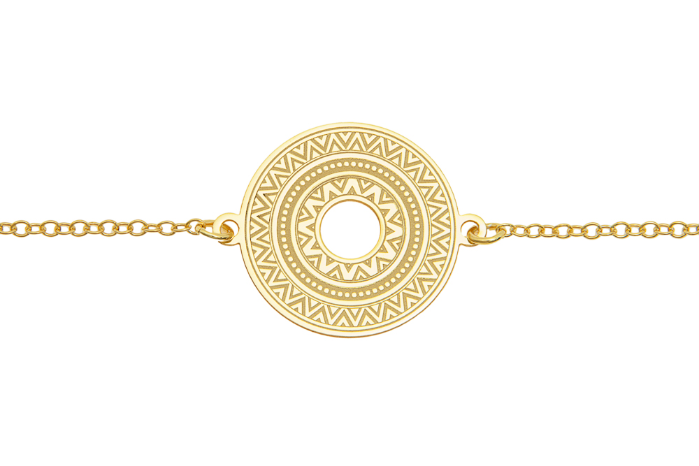 Brazalete plata 925 sol azteca