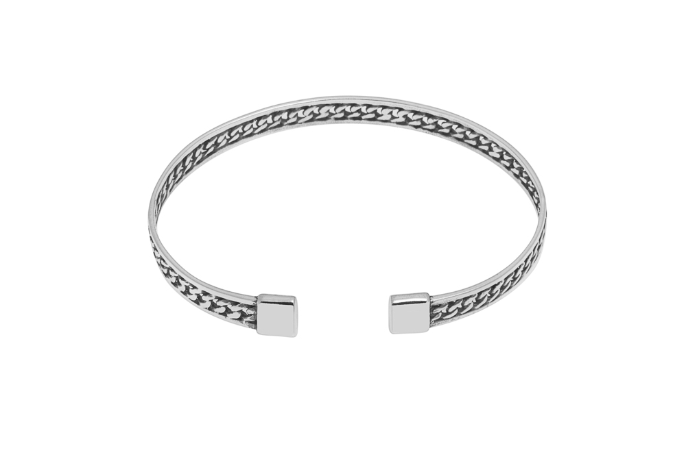 Pulsera brazalete plata 925 abierta