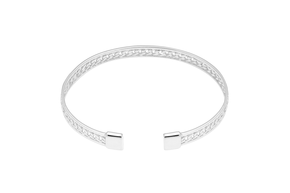 Pulsera brazalete plata 925 abierta