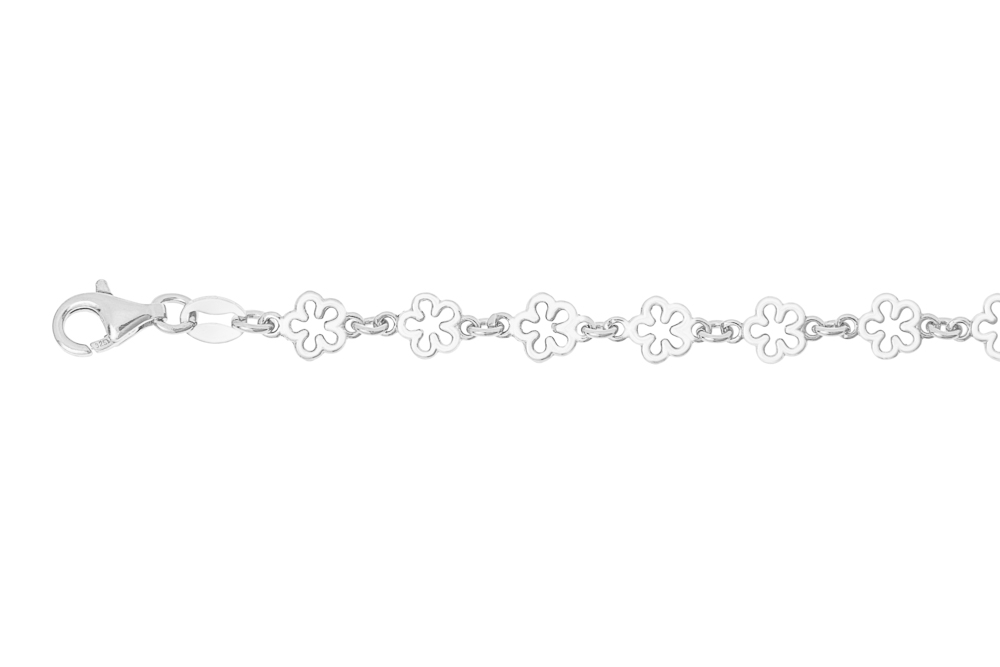 Pulsera plata 925 flores