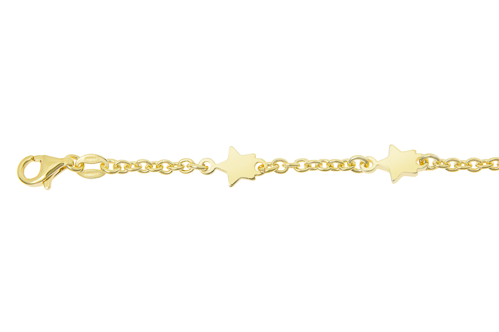 Silver 925 stars bracelet 16+5cm sterling silver
