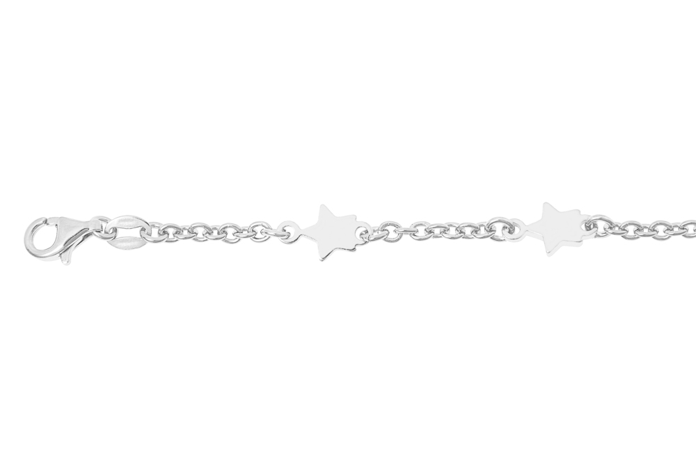 Silver 925 stars bracelet 16+5cm sterling silver