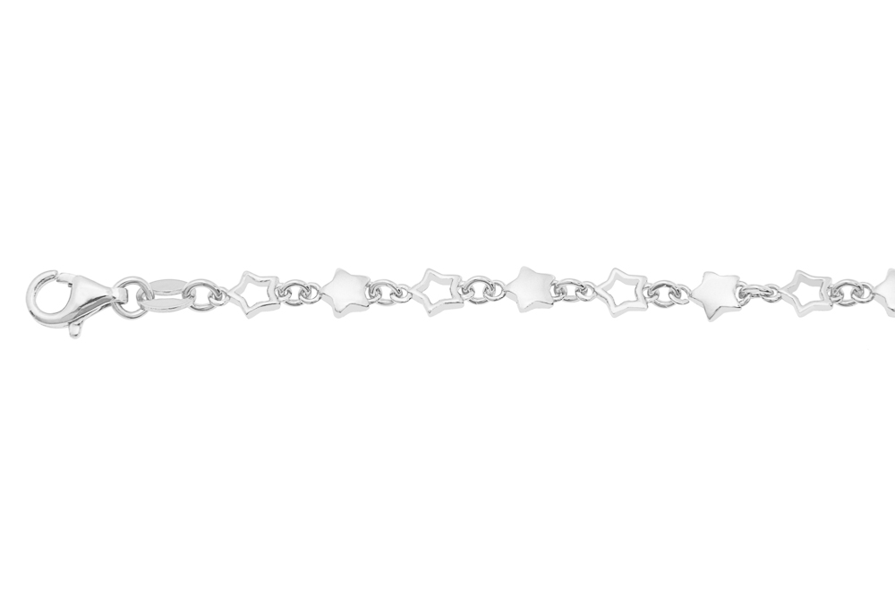 Silver 925 stars bracelet 16+5cm sterling silver