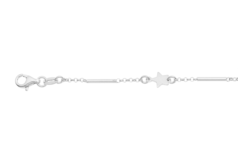 Silver 925 stars bracelet 16+5cm sterling silver