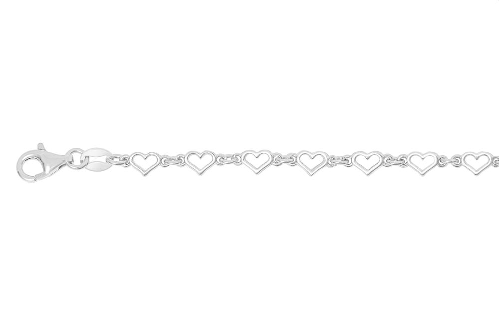 Pulsera plata 925 corazones