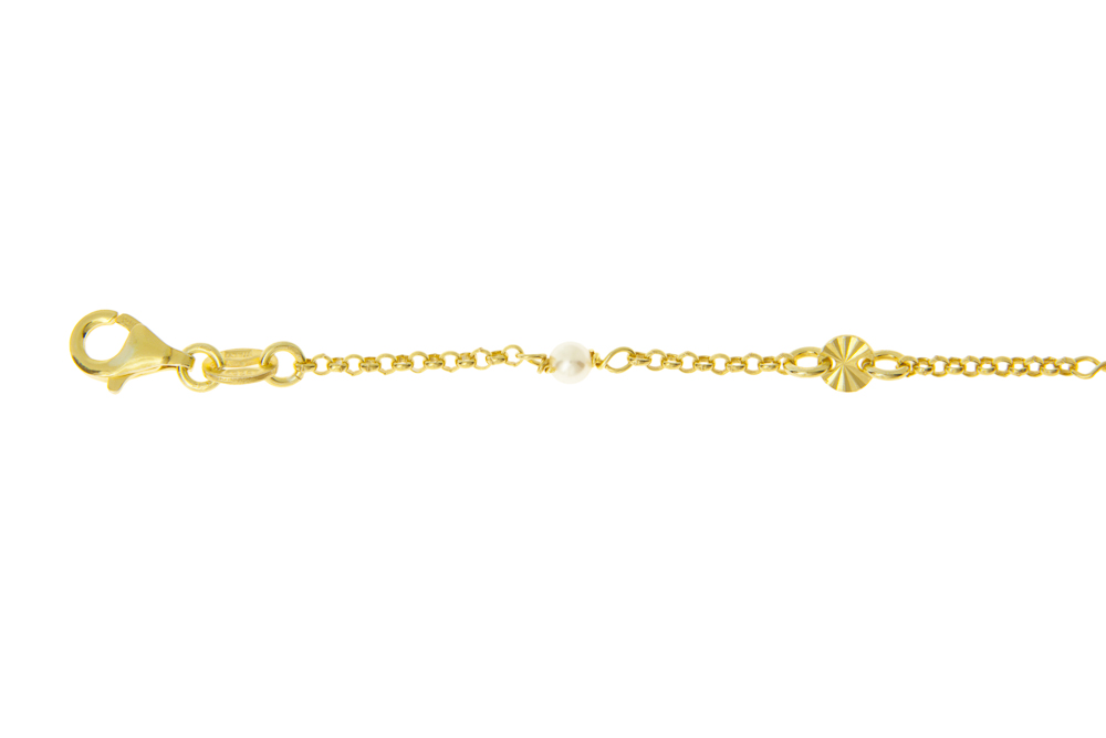 [13648P162PBL] Silver 925 pearls bracelet 16+5cm rhodium (Gold plated)