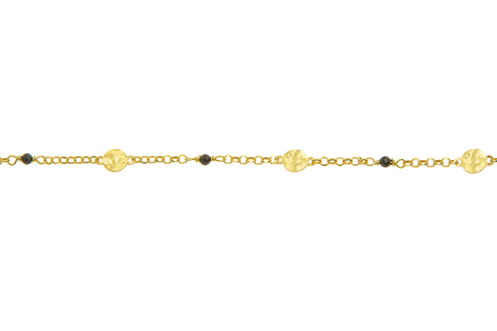 Pulsera plata 925 placa martelé 5mm con espinela