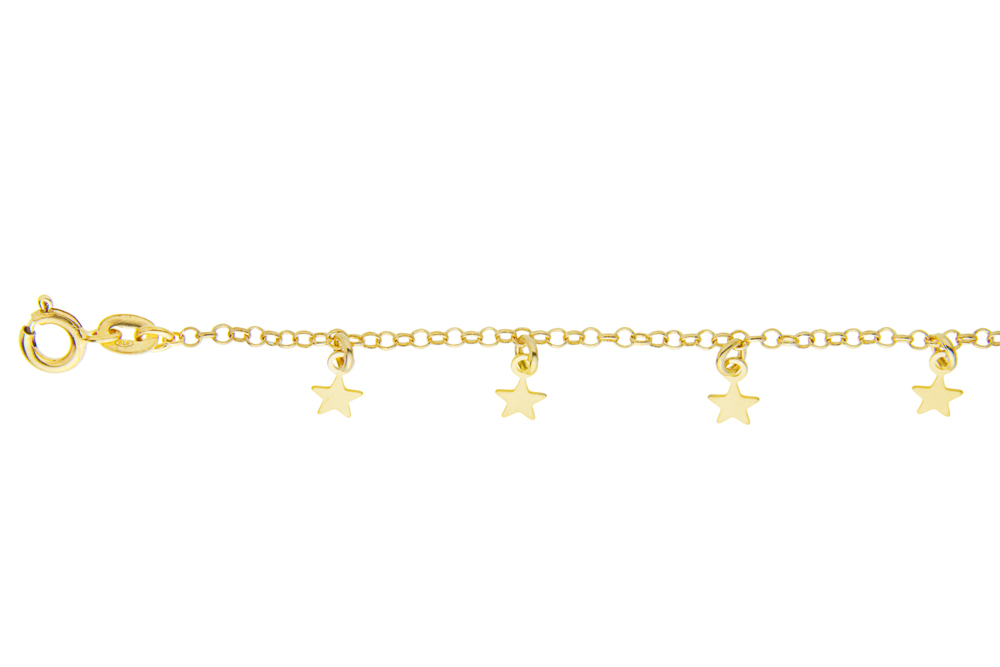 Tobillera plata 925 estrellas