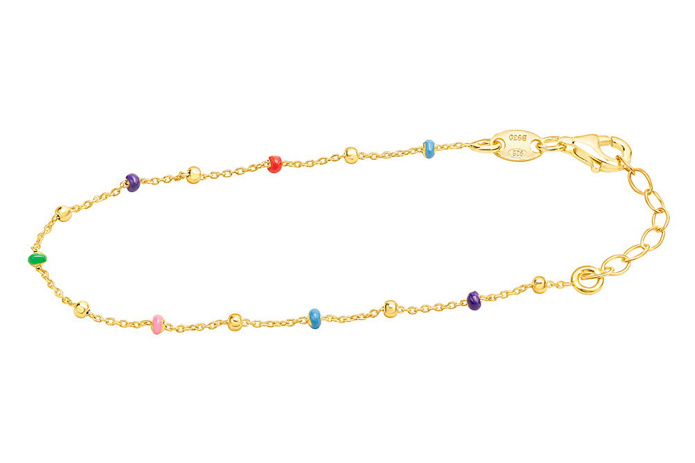 Pulsera plata 925 con esmalte de colores