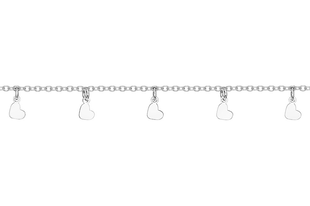 [13980P1500PL] Silver 925 hearts bracelet (Sterling silver)